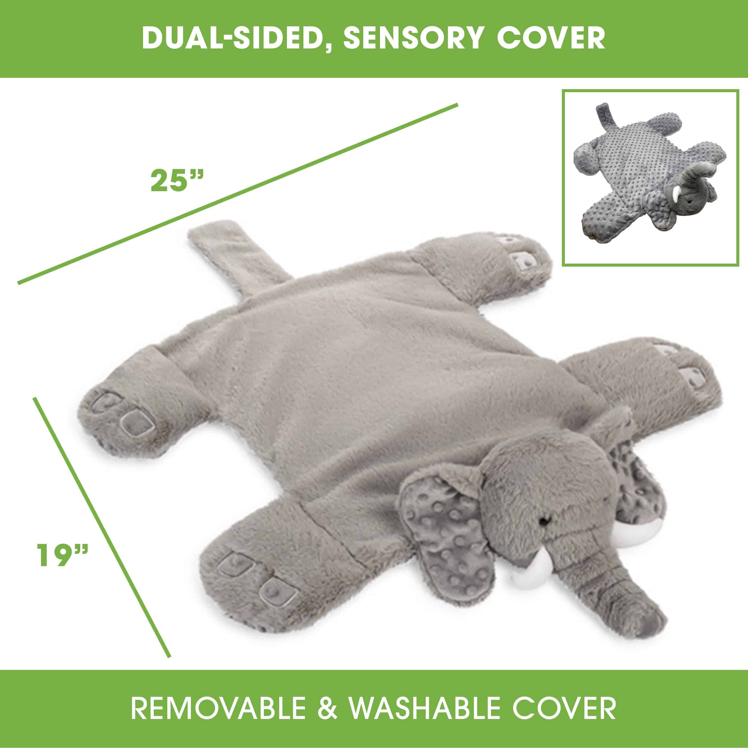 Manta Ponderada BARMY para Niños (25"x19", 4lb) Elefante, - Imagen 7