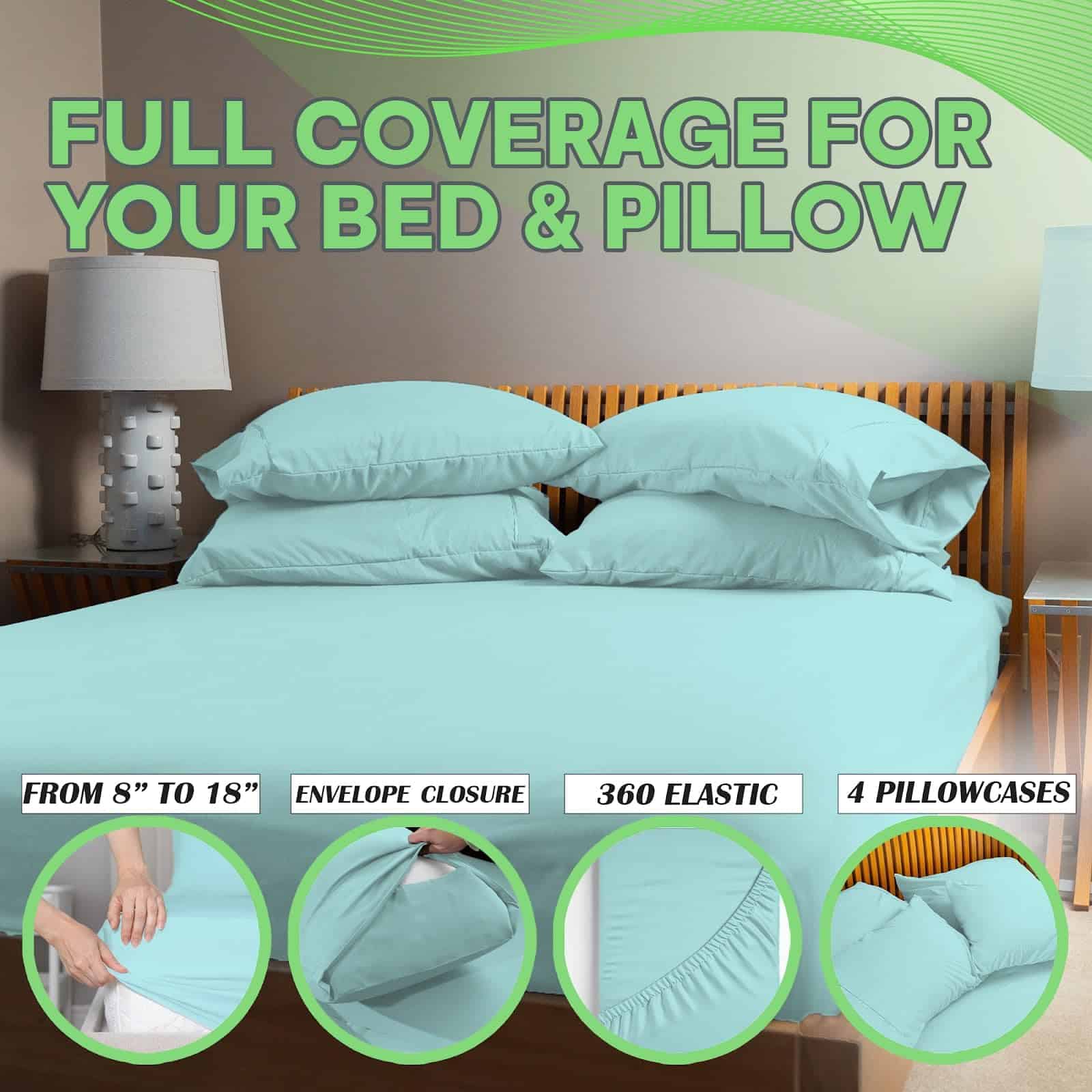 Juego de Sábanas de Bambú Sagrado de 6 Piezas, Veganas, - Imagen 3