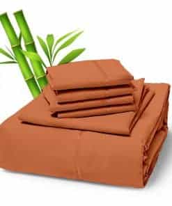 Juego de sábanas de 6 piezas de rayón derivado de bambú
