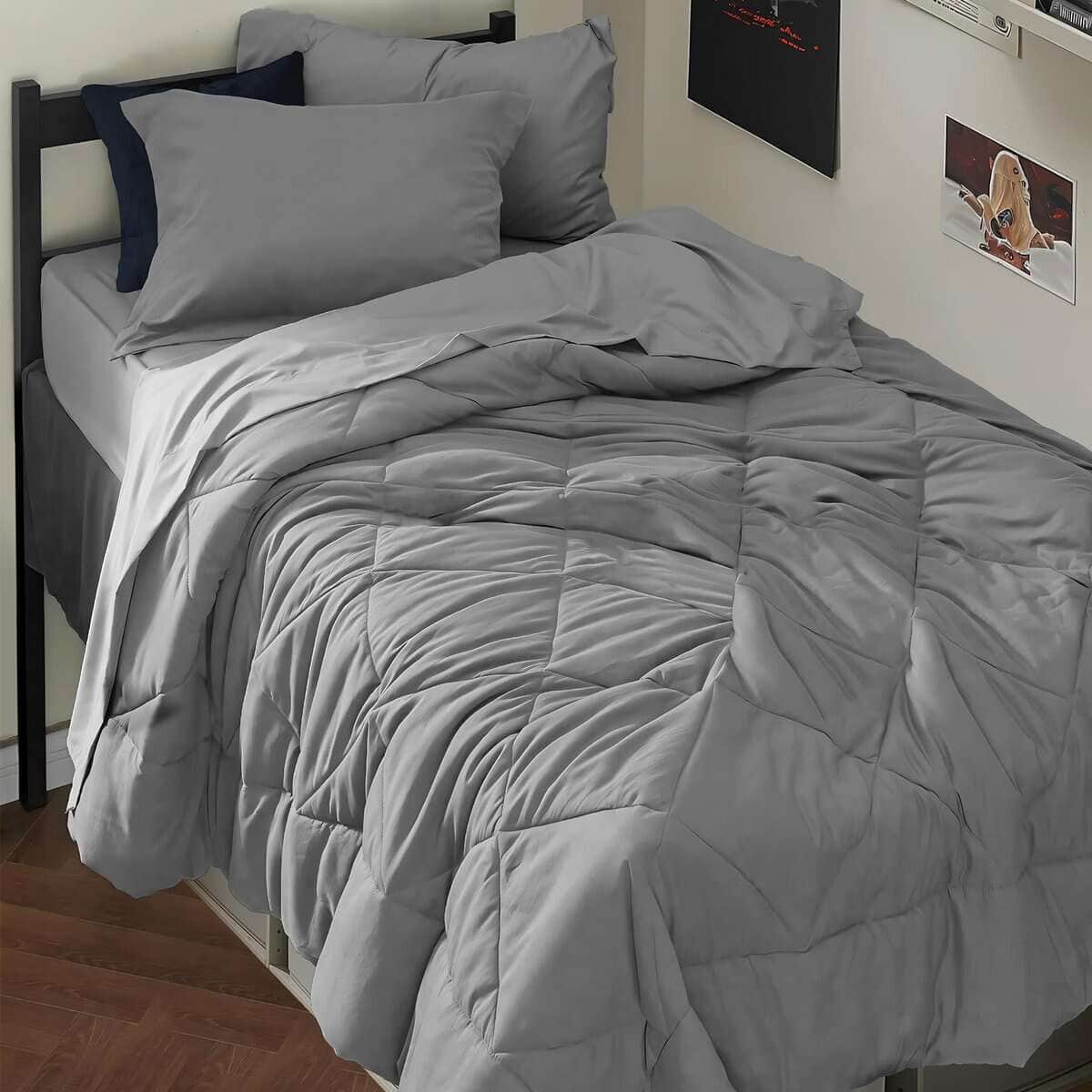 Juego de Edredón Twin XL BEDELITE 5 Piezas -Gris Oscuro/Gris - Imagen 3