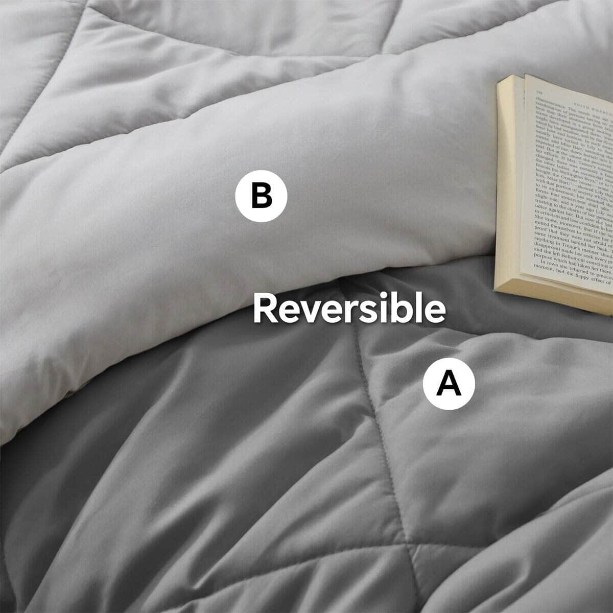 Juego de Edredón Twin XL BEDELITE 5 Piezas -Gris Oscuro/Gris - Imagen 7