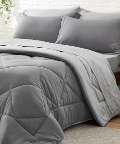 Juego de Edredón Twin XL BEDELITE 5 Piezas -Gris Oscuro/Gris