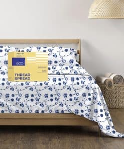 Juego de Sábanas Estampadas 100% Algodón -Azul Estampado