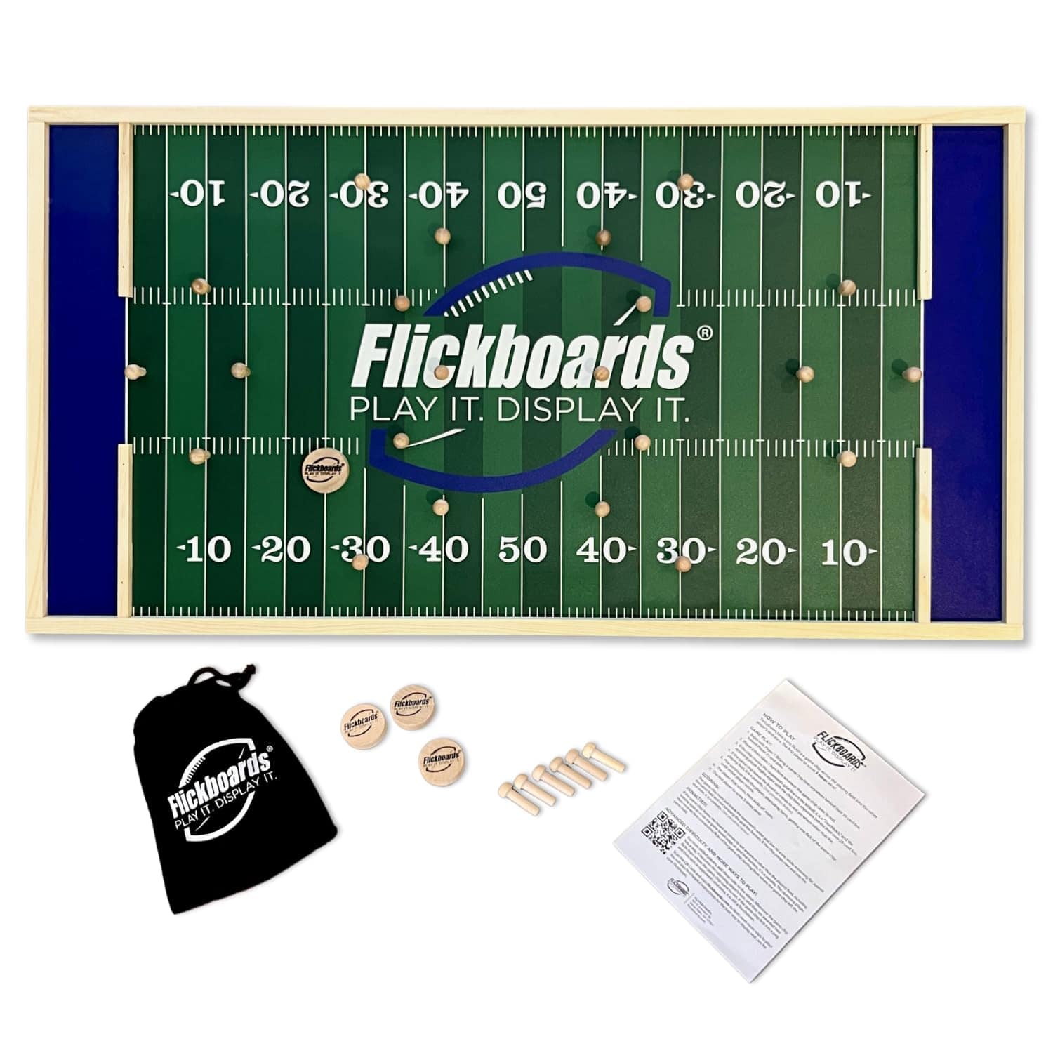 Juego de Mesa de Fútbol de Madera Flickboards -Azul