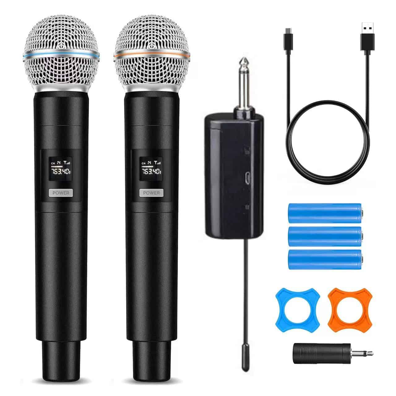Set de micrófono profesional HUACAM, doble captación vocal,