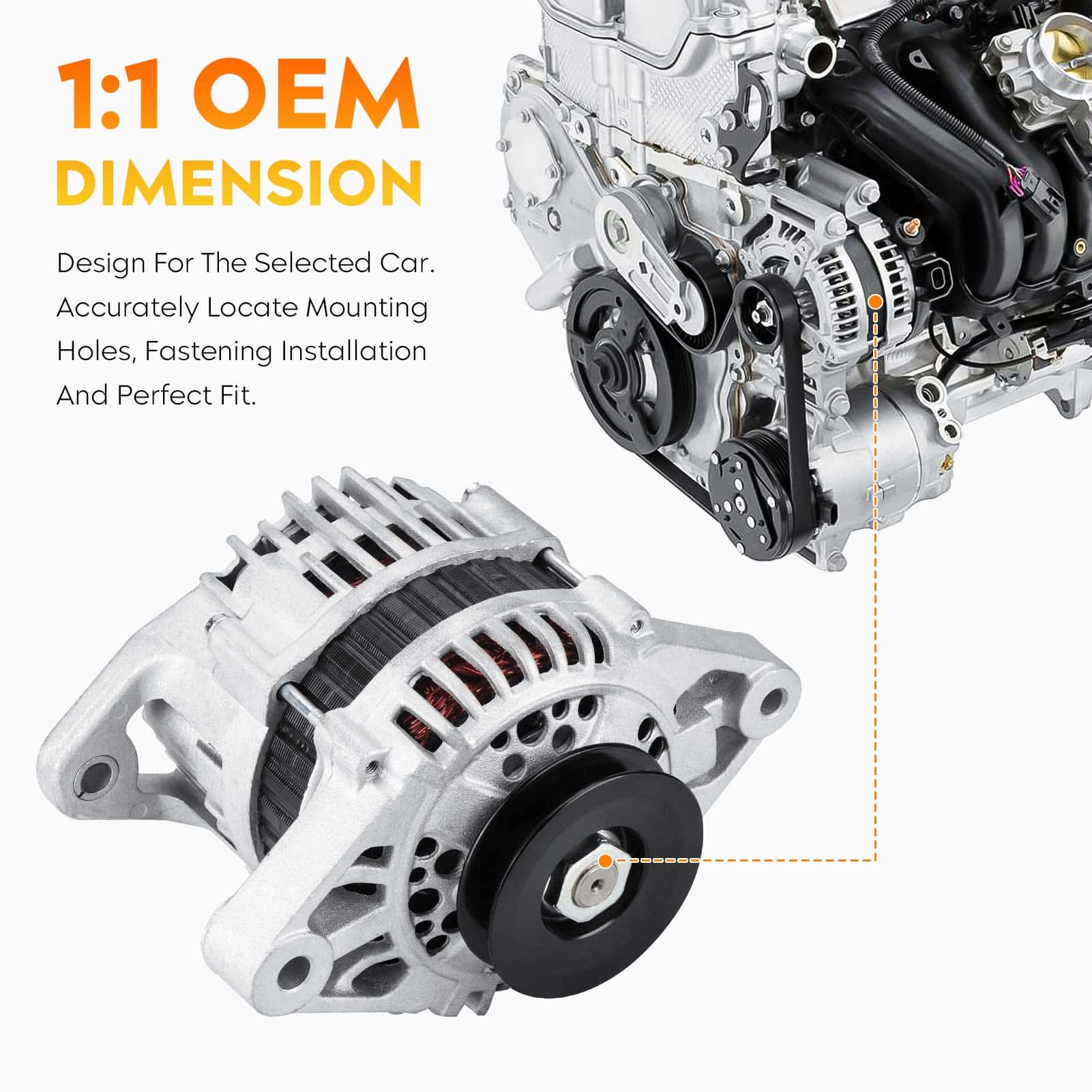 Alternador para Nissan Pickup L4 2.4L 1995-1997 23100-0S300 - Imagen 4