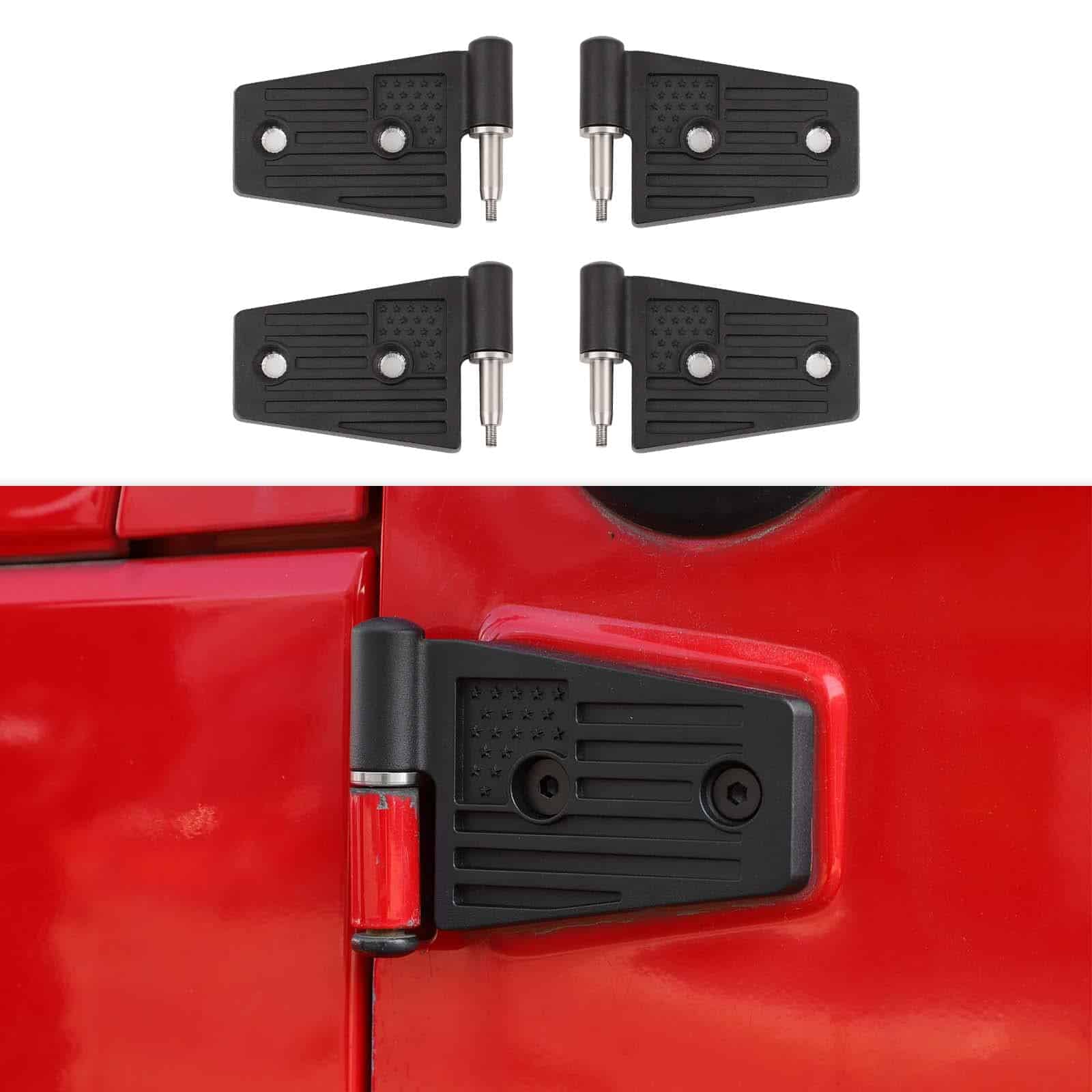 CheroCar para Jeep jk Bisagras de Puerta, Kit de Bisagras