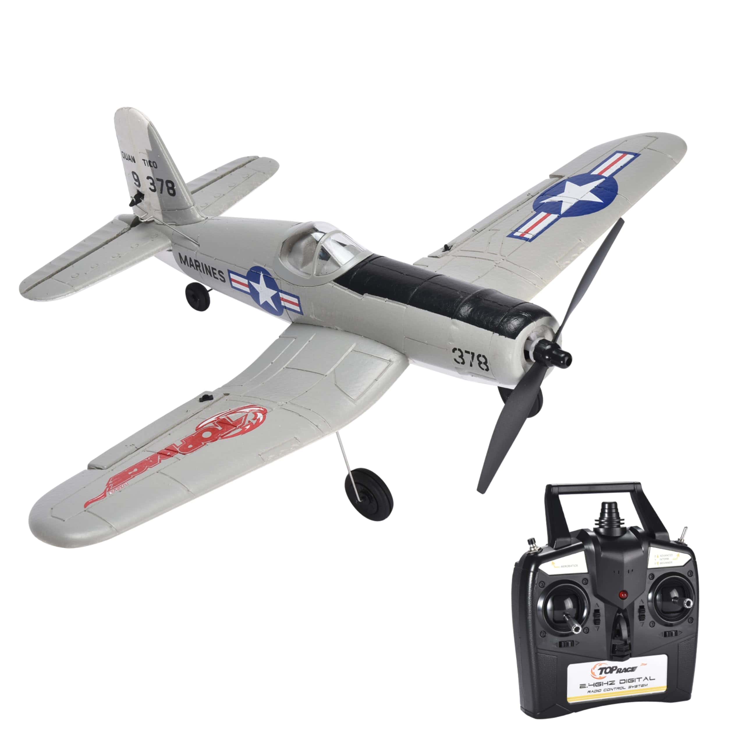 Avión Militar de 4 Canales - Versión Gris - Listo para