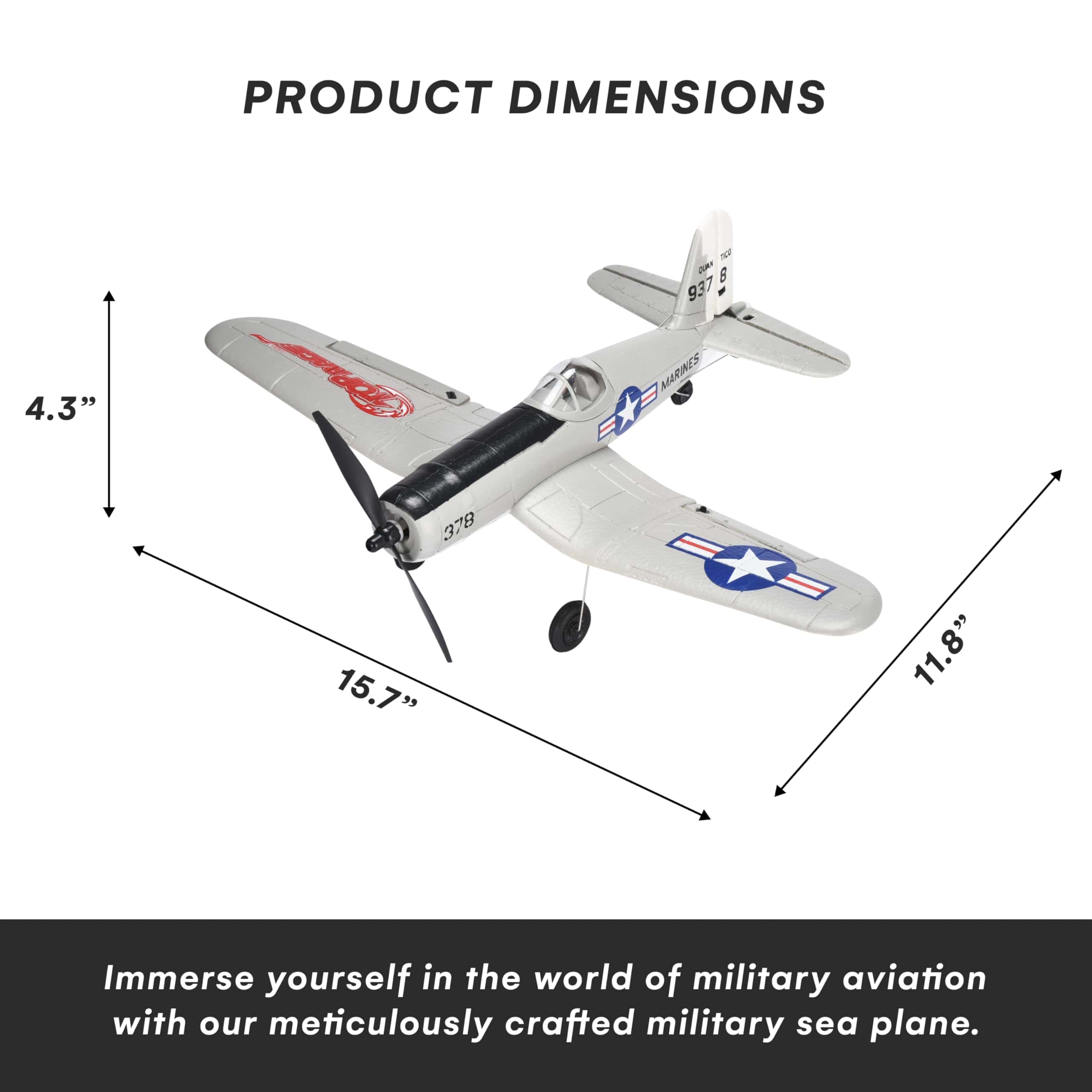 Avión Militar de 4 Canales - Versión Gris - Listo para - Imagen 4