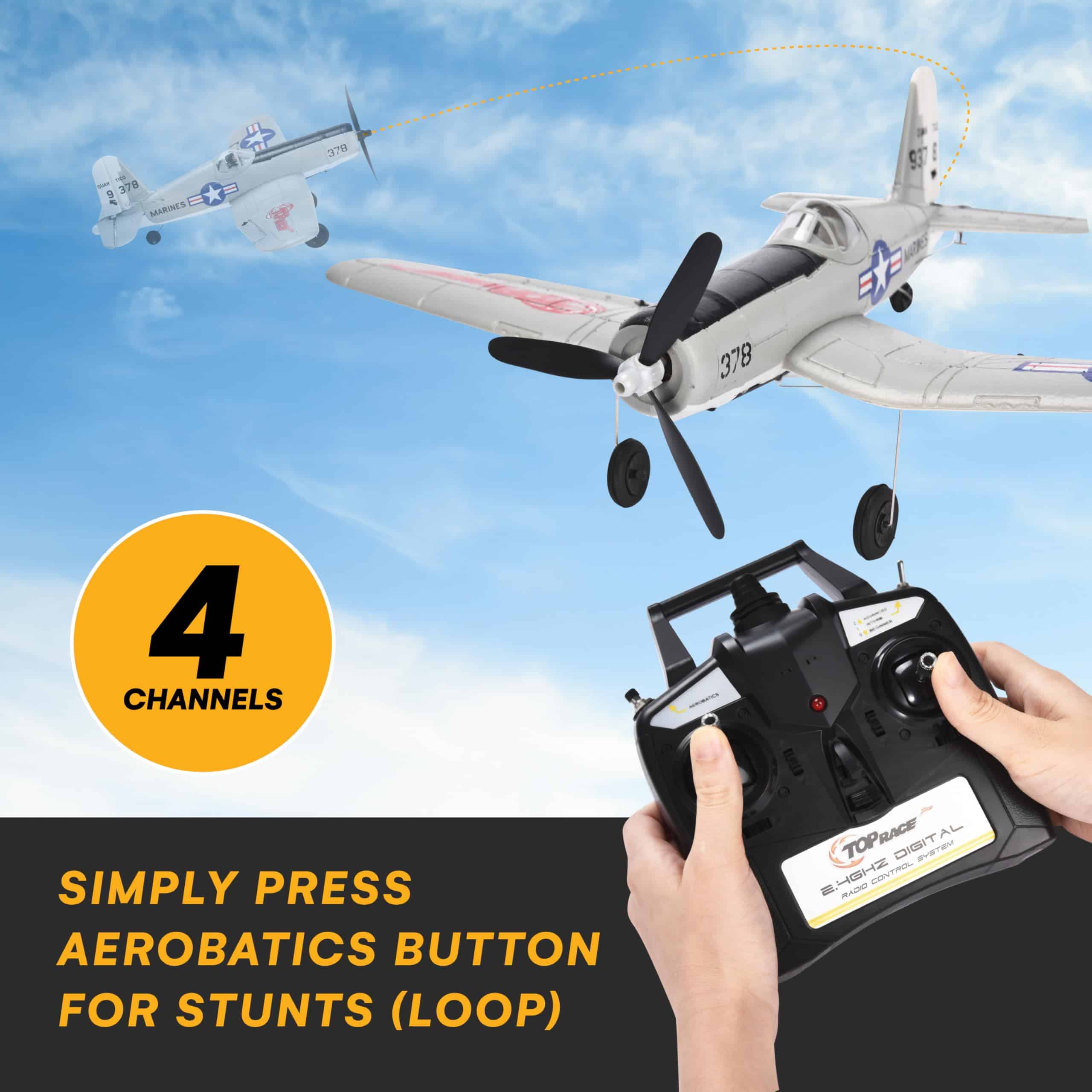 Avión Militar de 4 Canales - Versión Gris - Listo para - Imagen 5