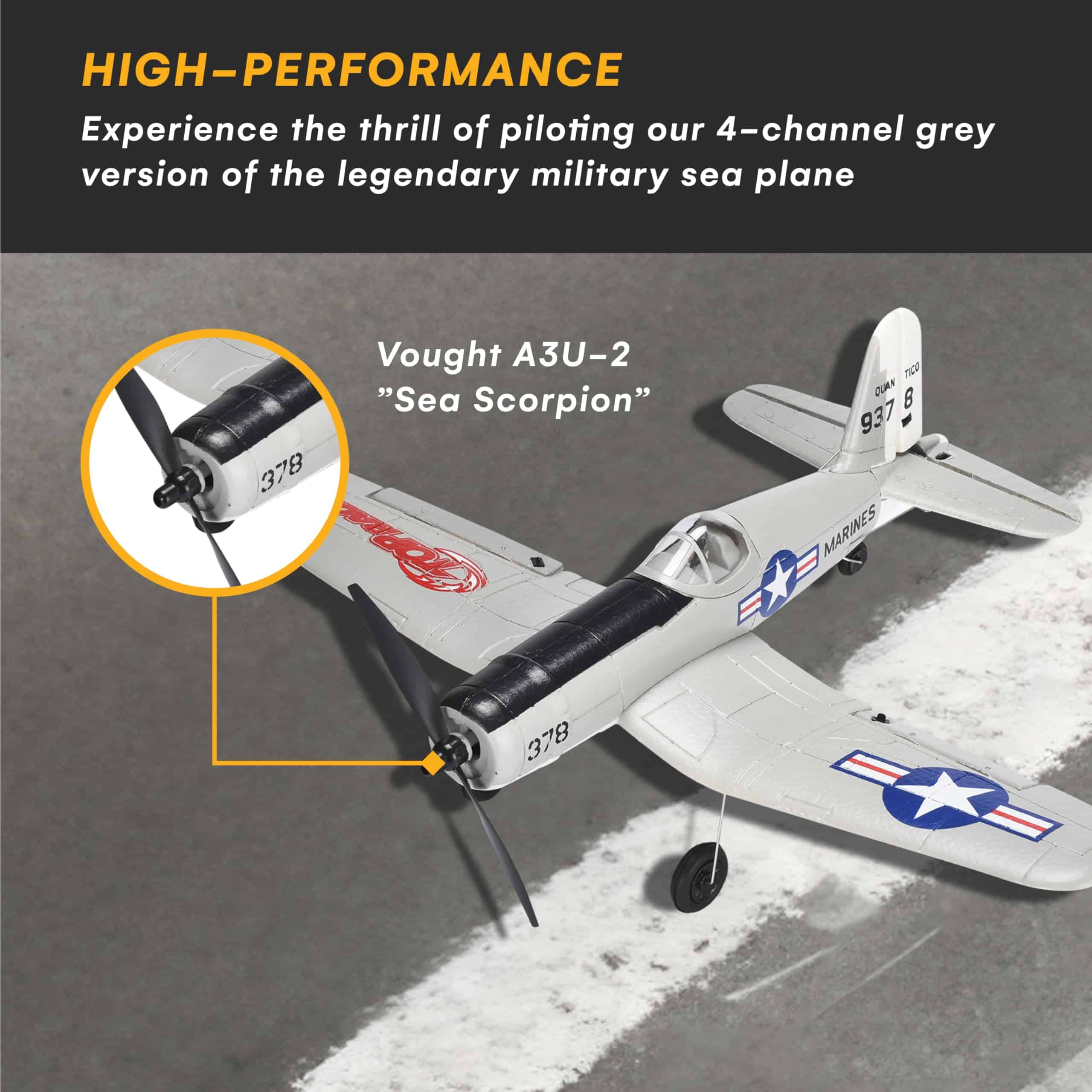 Avión Militar de 4 Canales - Versión Gris - Listo para - Imagen 3