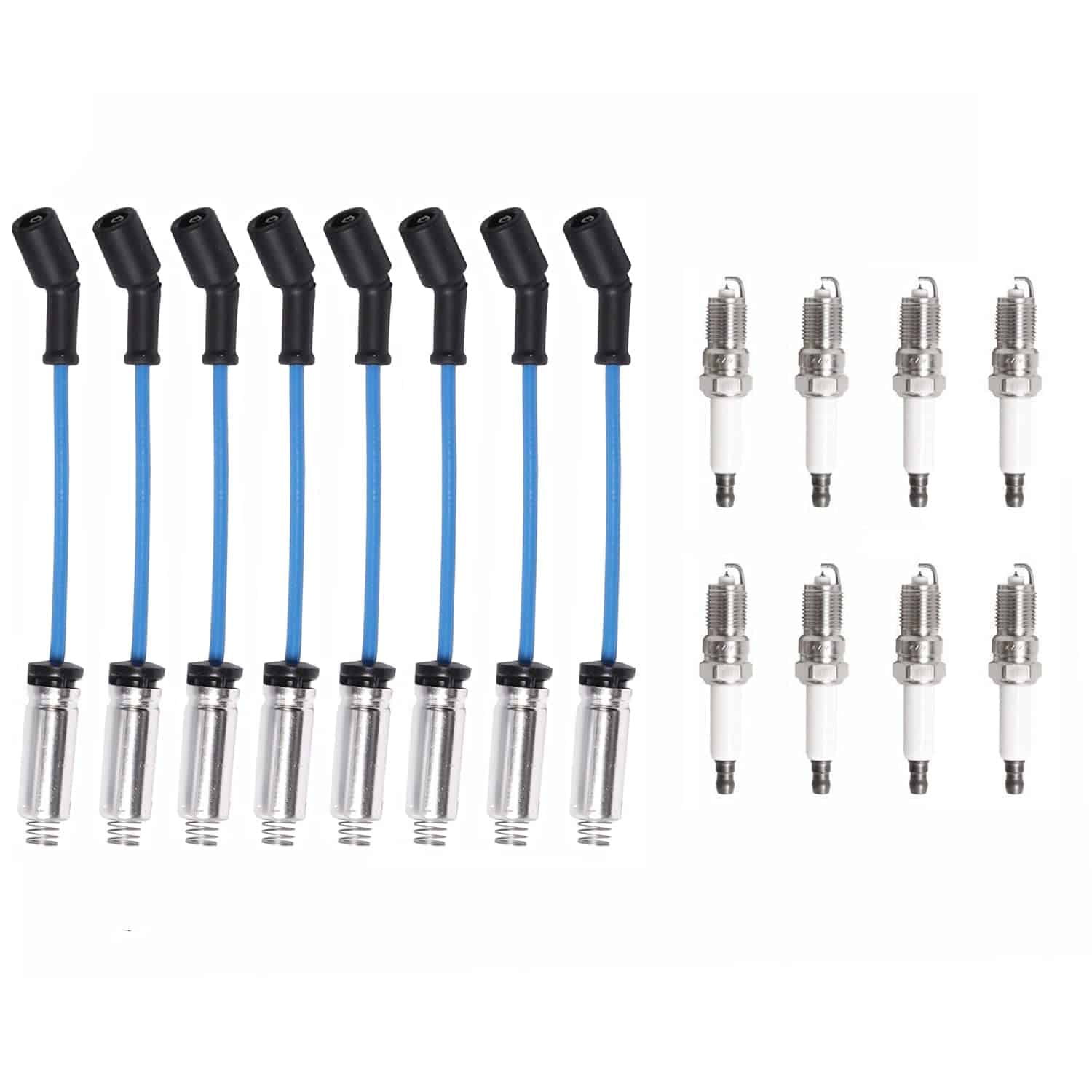 Juego de Cables Azules con 8 Bujías de Platino Compatible