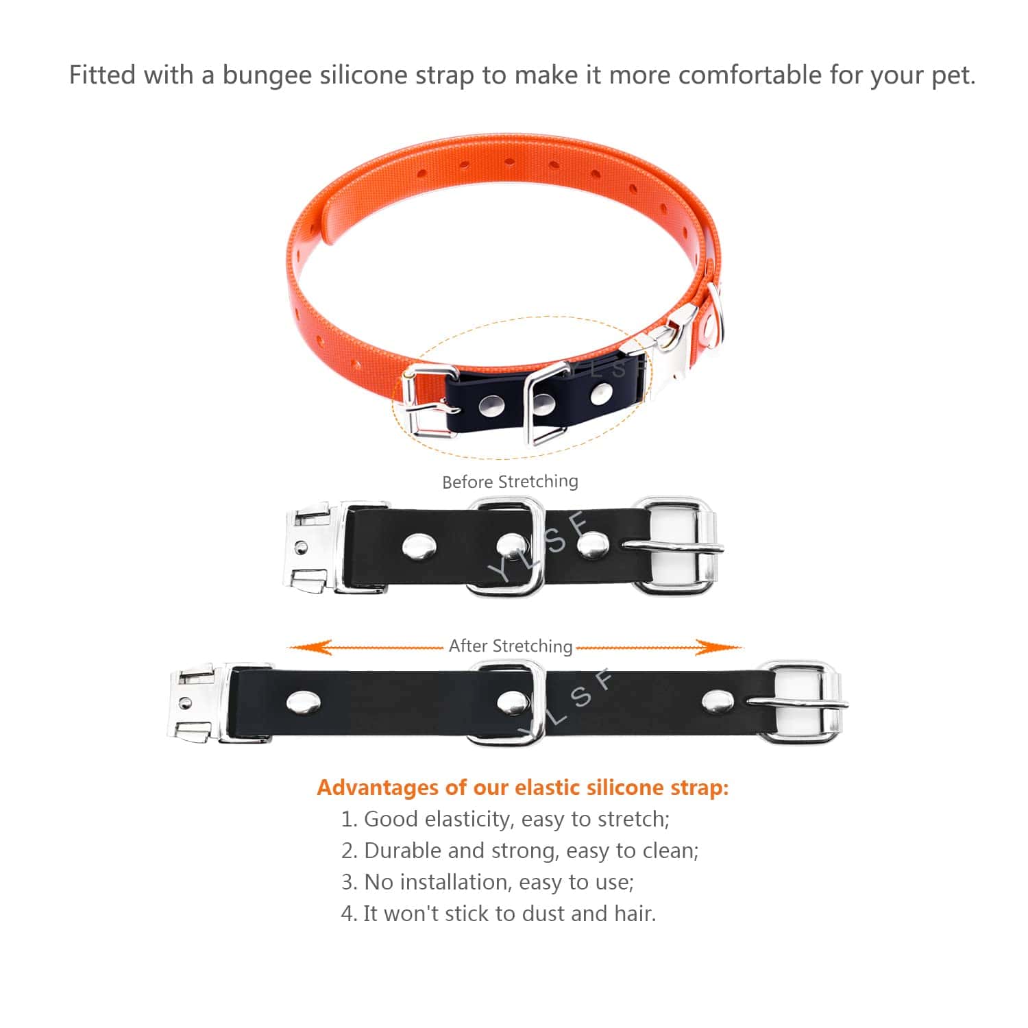 Correa de collar de perro Quick Snap Bungee con anillo D - Imagen 3