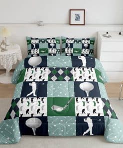 Juego de Edredón King Size de Golf Geométrico con Cuadros
