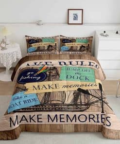 Juego de Edredón para Cama Queen Size Estilo Rústico de