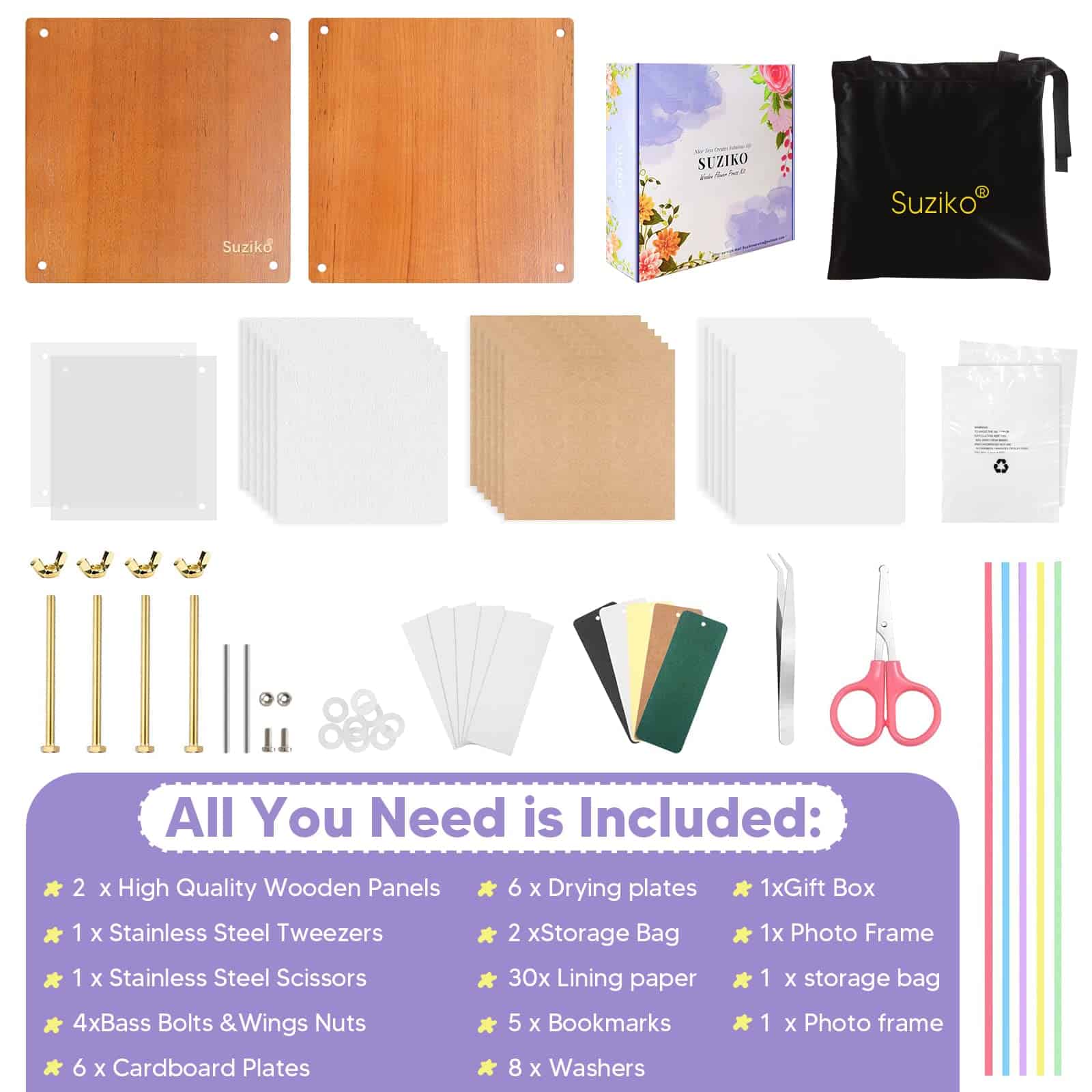 Prensa de Flores Suziko - Kit de Prensa de Flores 10x10 - Imagen 3