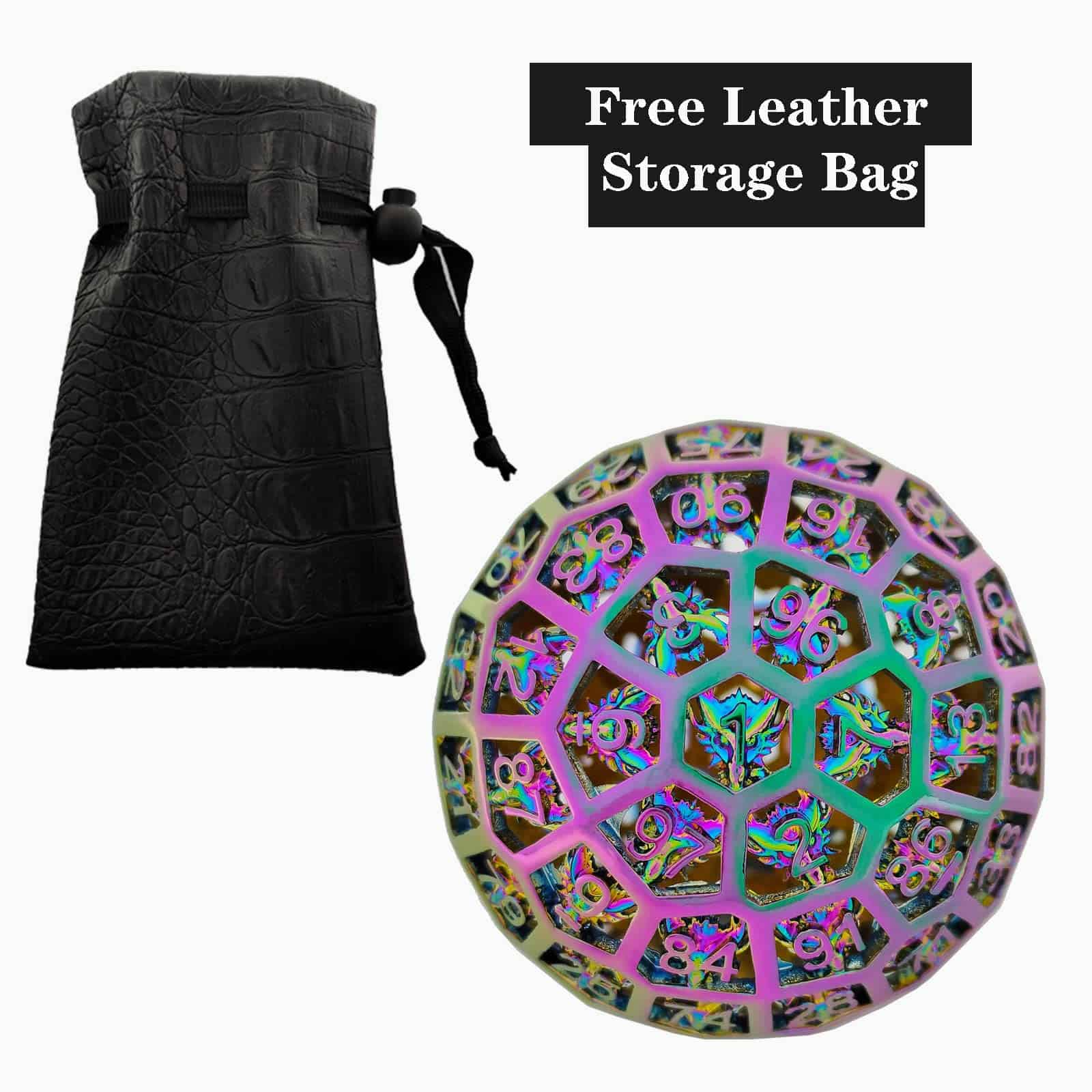 D100 DND Metal Dice D&D Poliedro 100 Caras RPG Grande Mega - Imagen 3