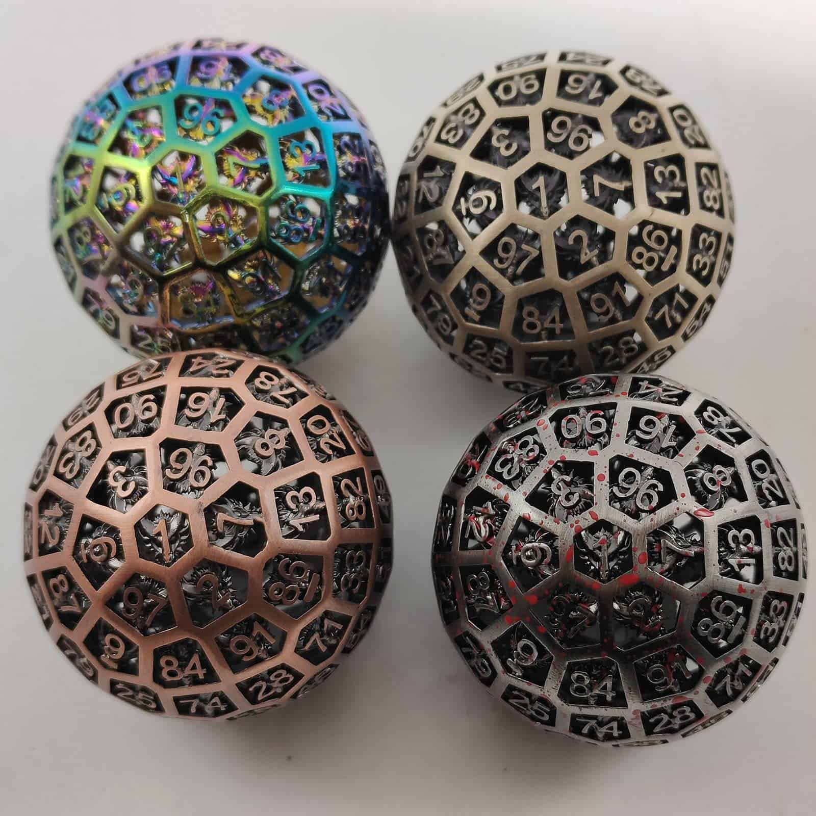 D100 DND Metal Dice D&D Poliedro 100 Caras RPG Grande Mega - Imagen 8