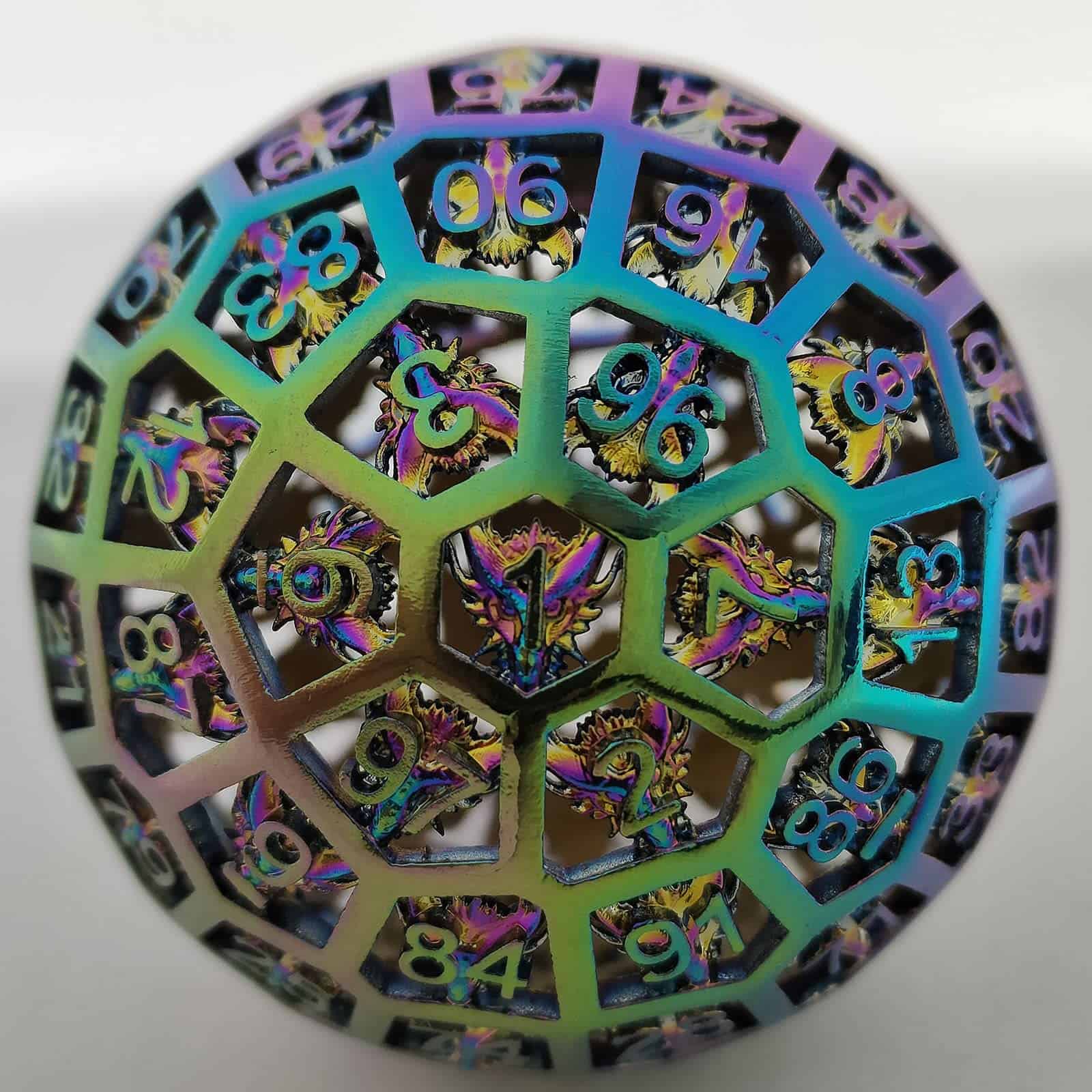 D100 DND Metal Dice D&D Poliedro 100 Caras RPG Grande Mega - Imagen 4