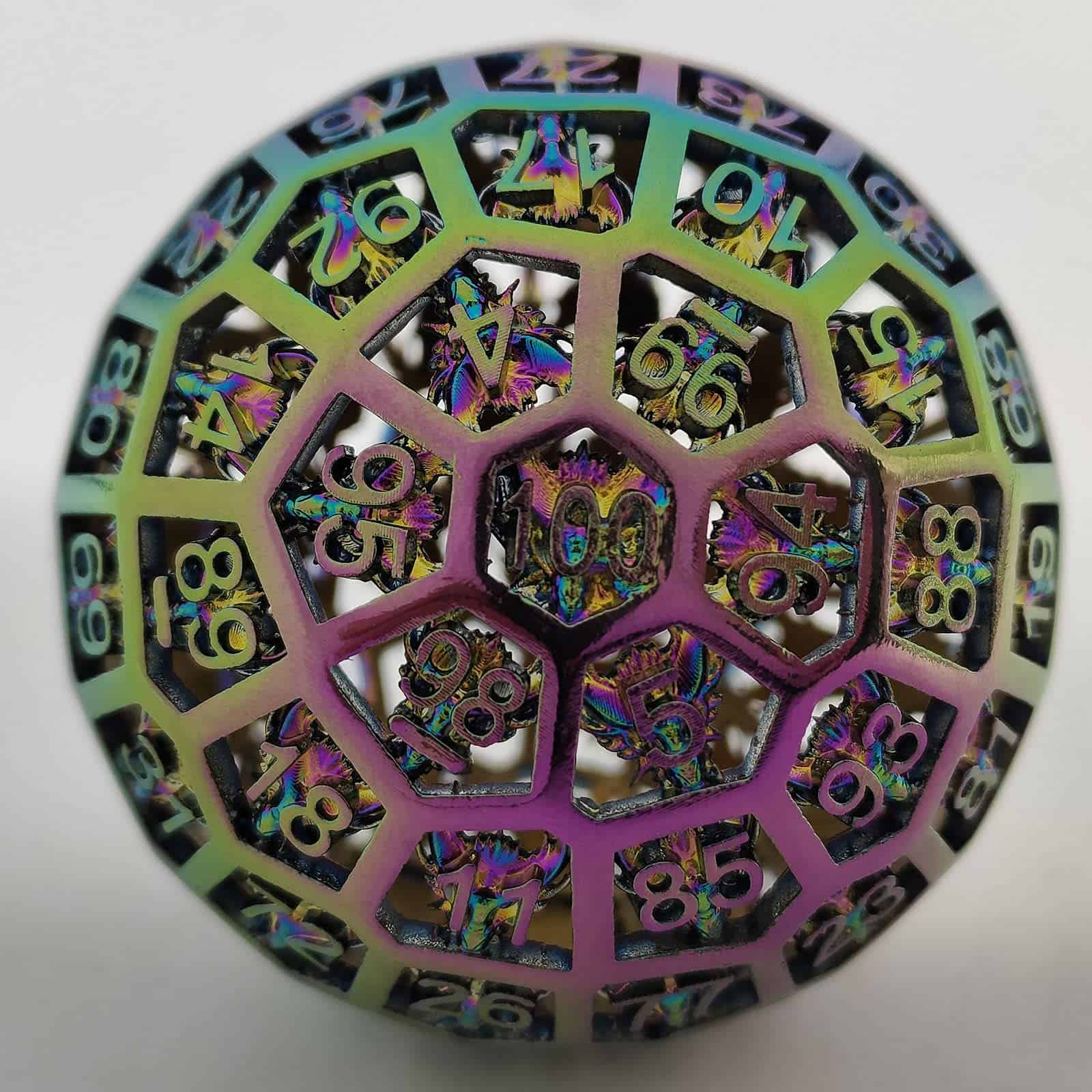 D100 DND Metal Dice D&D Poliedro 100 Caras RPG Grande Mega - Imagen 5