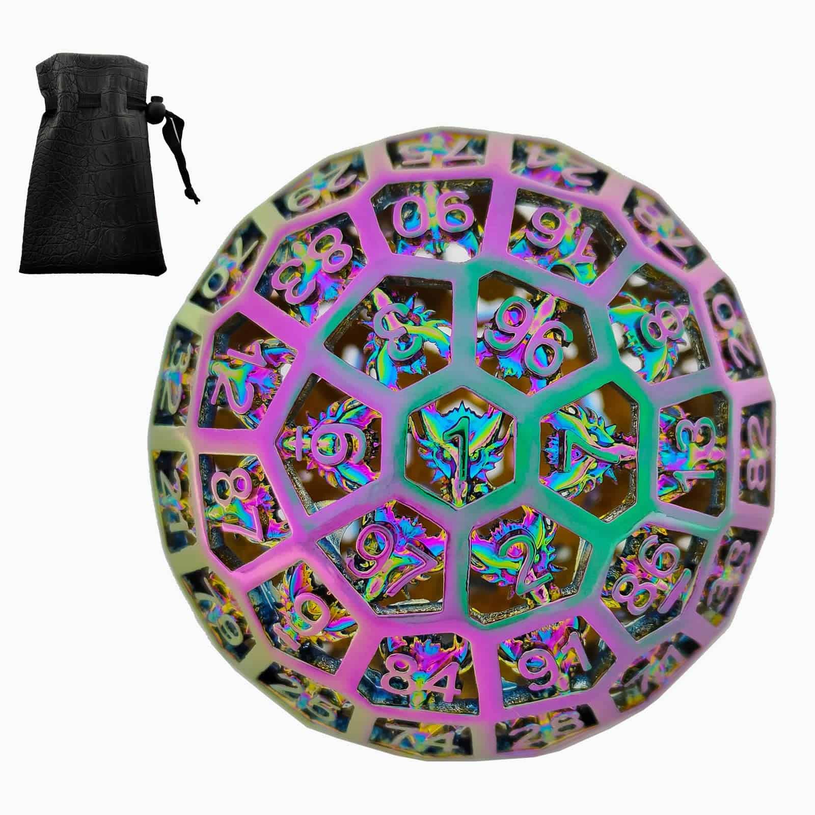 D100 DND Metal Dice D&D Poliedro 100 Caras RPG Grande Mega