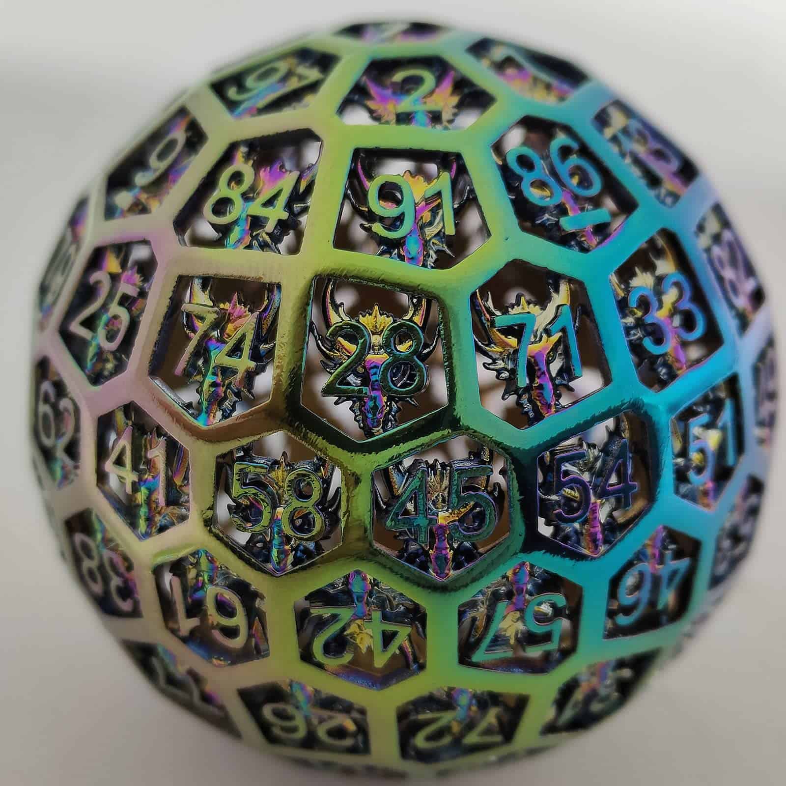 D100 DND Metal Dice D&D Poliedro 100 Caras RPG Grande Mega - Imagen 6