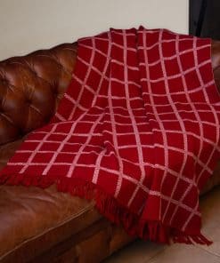 Manta de Lana de Merino Irlandesa SAOL - Manta de Cuadros