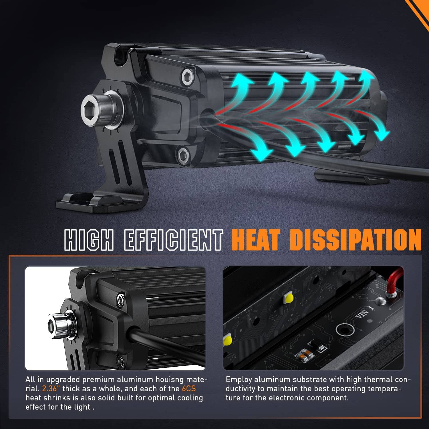 Barra de Luz LED Nilight de 5.3 Pulgadas de una Fila 2PCS - Imagen 10