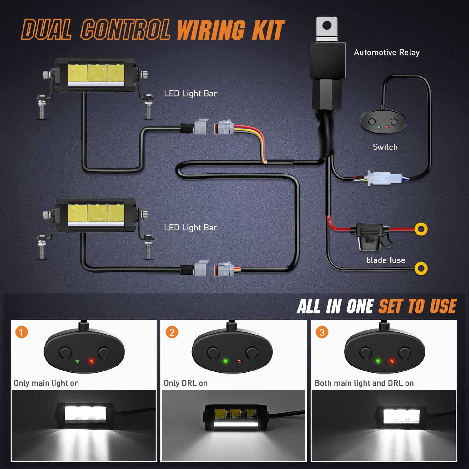 Barra de Luz LED Nilight de 5.3 Pulgadas de una Fila 2PCS - Imagen 7
