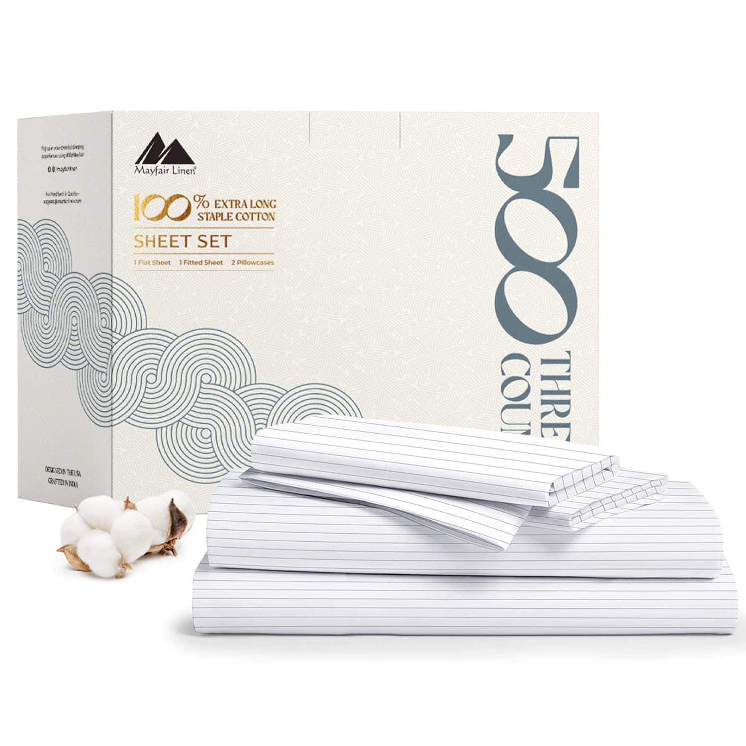 Juego de Sábanas de Algodón 100% Estampadas Mayfair Linen