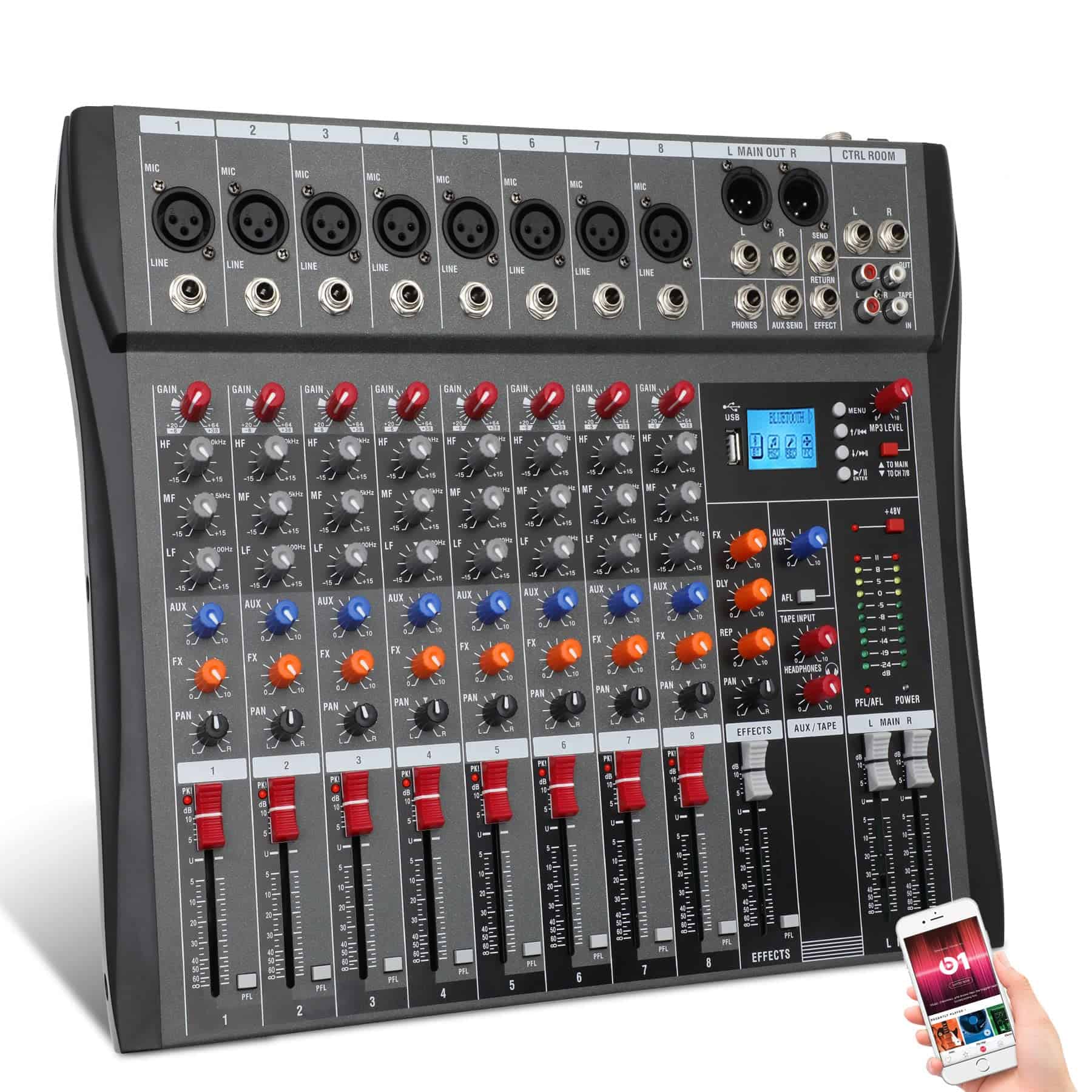 Mezcladora de Audio Inalámbrica de 8 Canales, Equipo