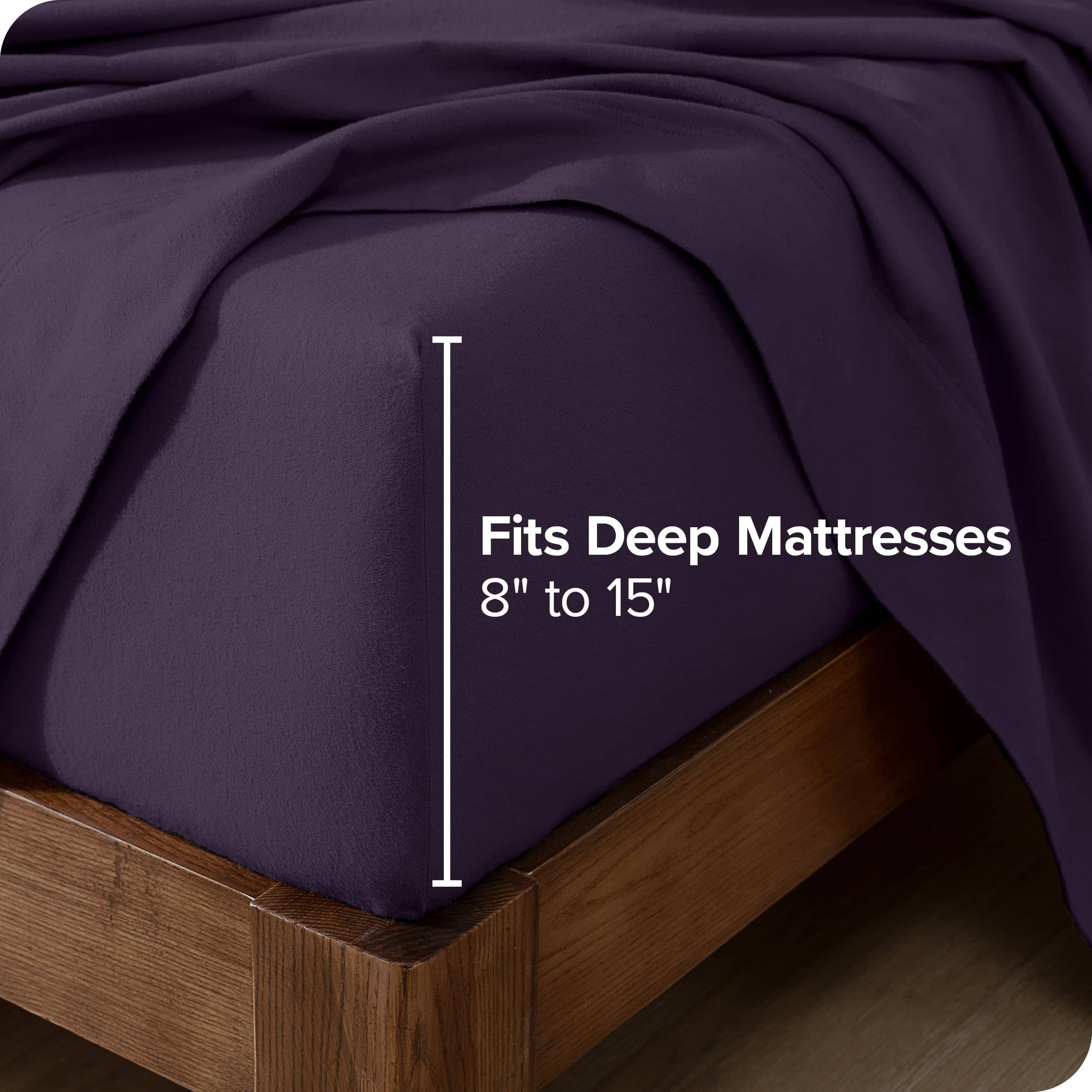 Juego de sábanas de franela Bare Home 100% -Berenjena - Imagen 6