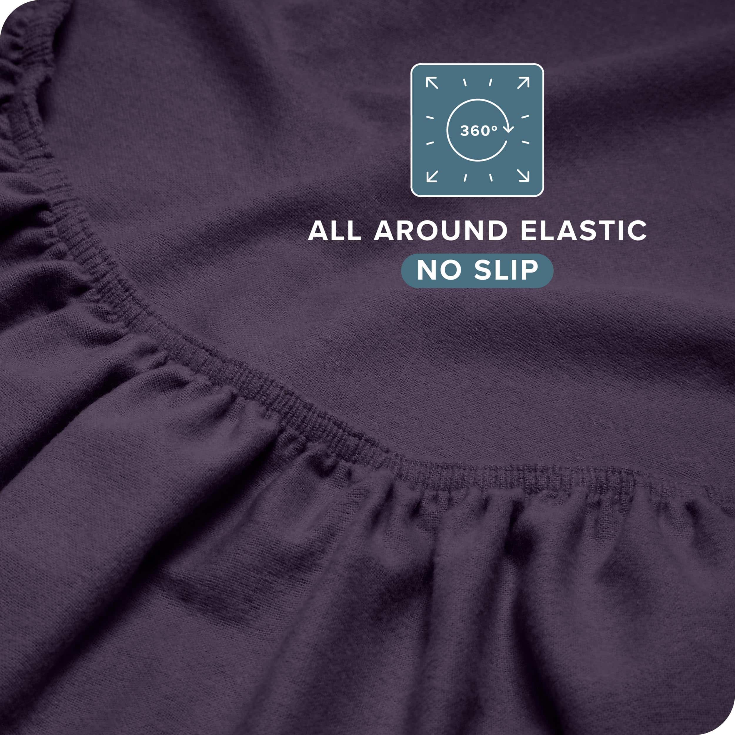 Juego de sábanas de franela Bare Home 100% -Berenjena - Imagen 8