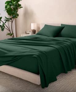 Juego de sábanas de franela Bare Home 100% -Verde Bosque