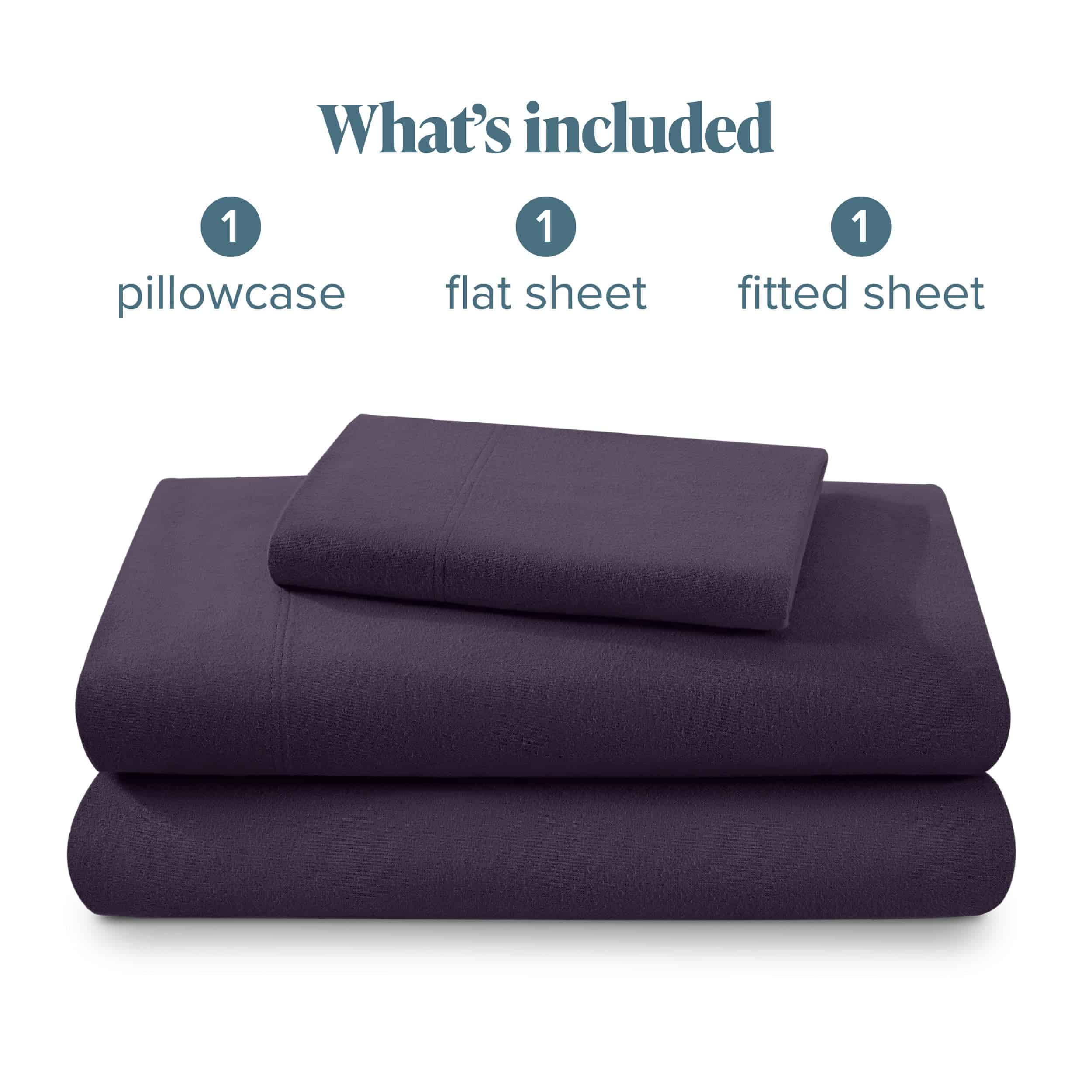 Juego de sábanas de franela Bare Home 100% -Berenjena - Imagen 9