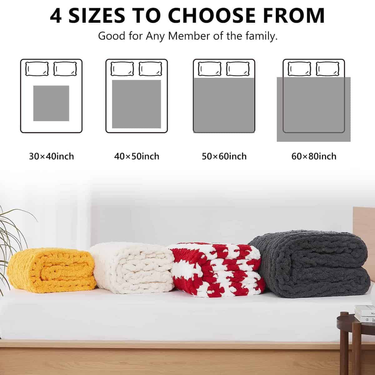 Manta de Punto Grueso L'AGRATY - Suave -Rojo y Blanco - Imagen 5