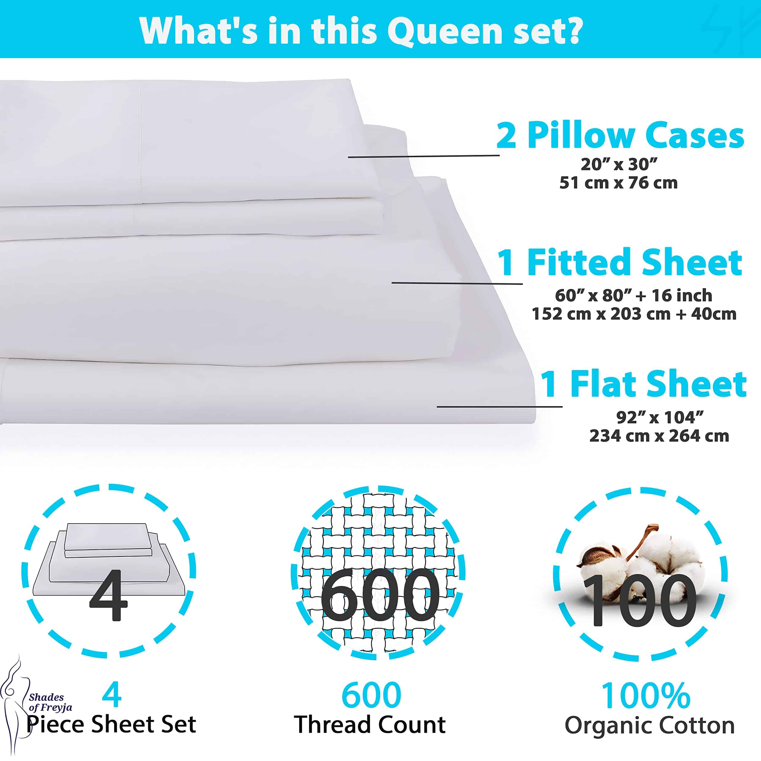 Juego de Sábanas Shades of Freyja Queen - 100% Algodón, 600 - Imagen 4