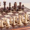 Hermoso Juego de Ajedrez de Madera Hecho a Mano -Marrón