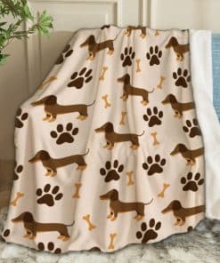 Manta de tiro con estampado de Dachshund de felpa suave de