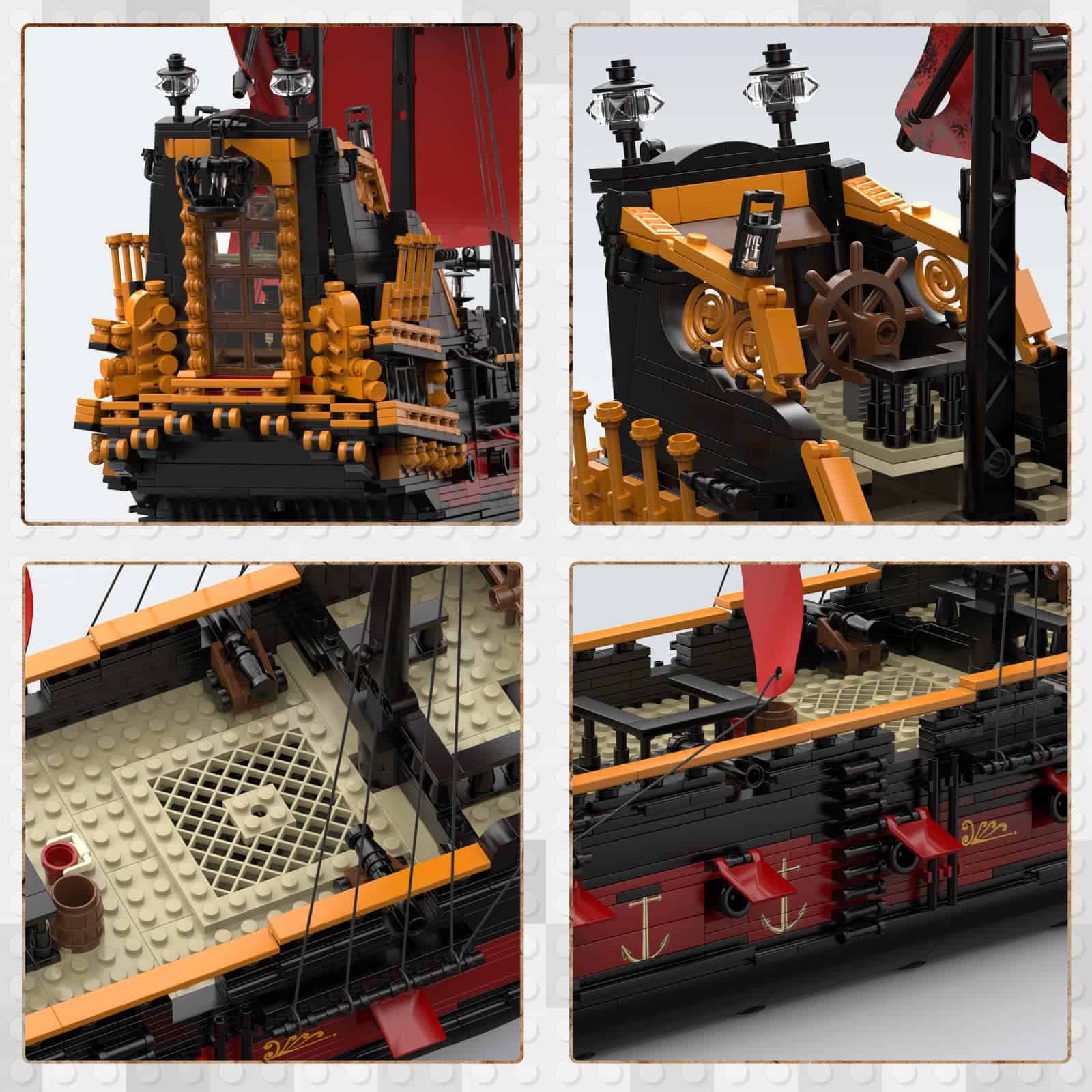 JMBricklayer Set de Construcción de Barco Pirata para - Imagen 4