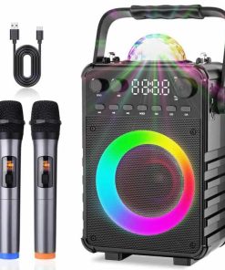 Máquina de Karaoke Amazmic con 2 Micrófonos Inalámbricos,