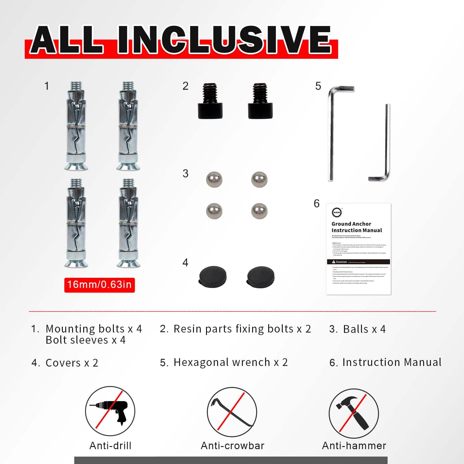 Ancla de Seguridad AKM de Alta Resistencia para Suelo o - Imagen 7
