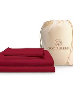 Juego de Sabanas California King en Borgoña de 4 Piezas,