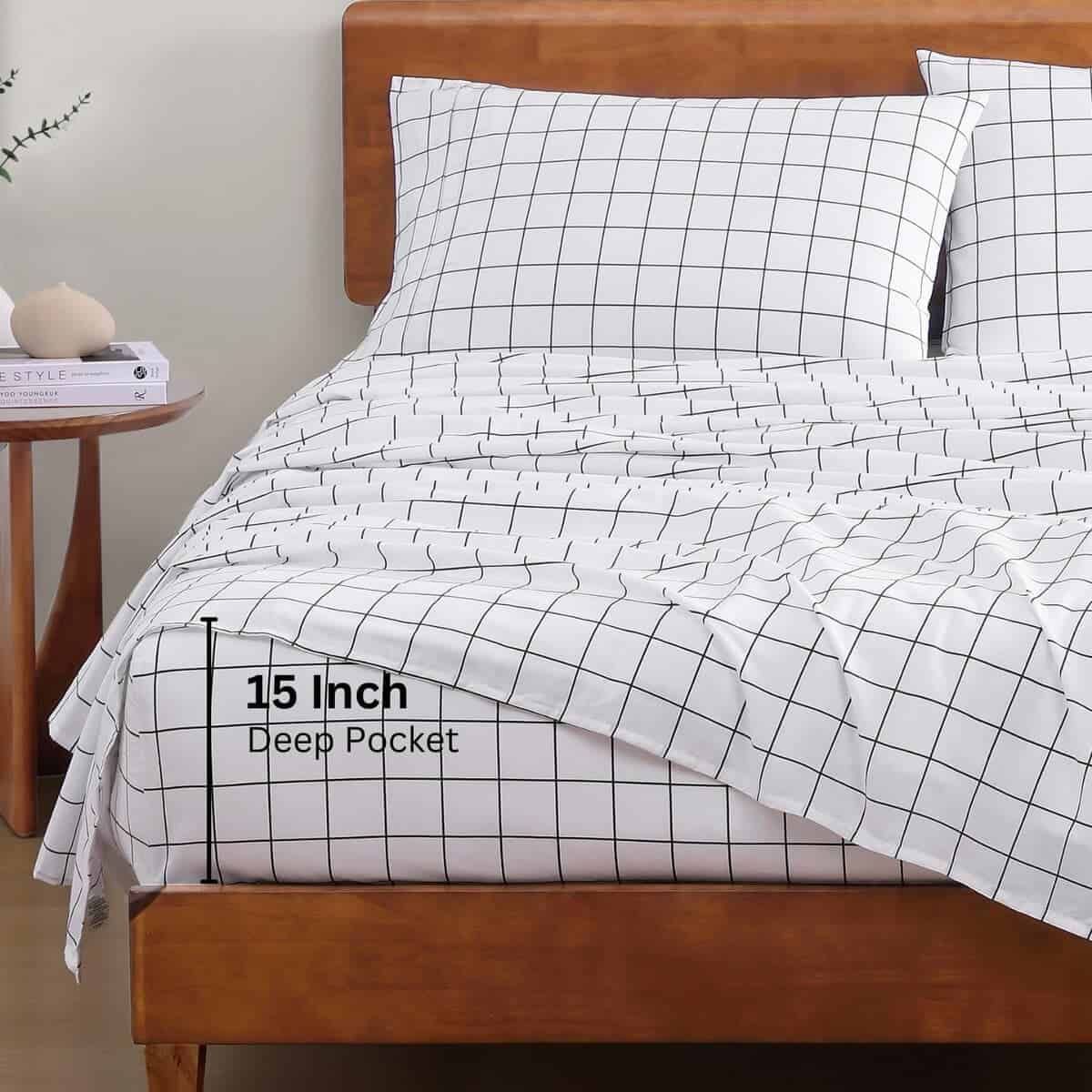 Juego de Sábanas 100% Algodón Orgánico LANE LINEN RV Queen, - Imagen 6