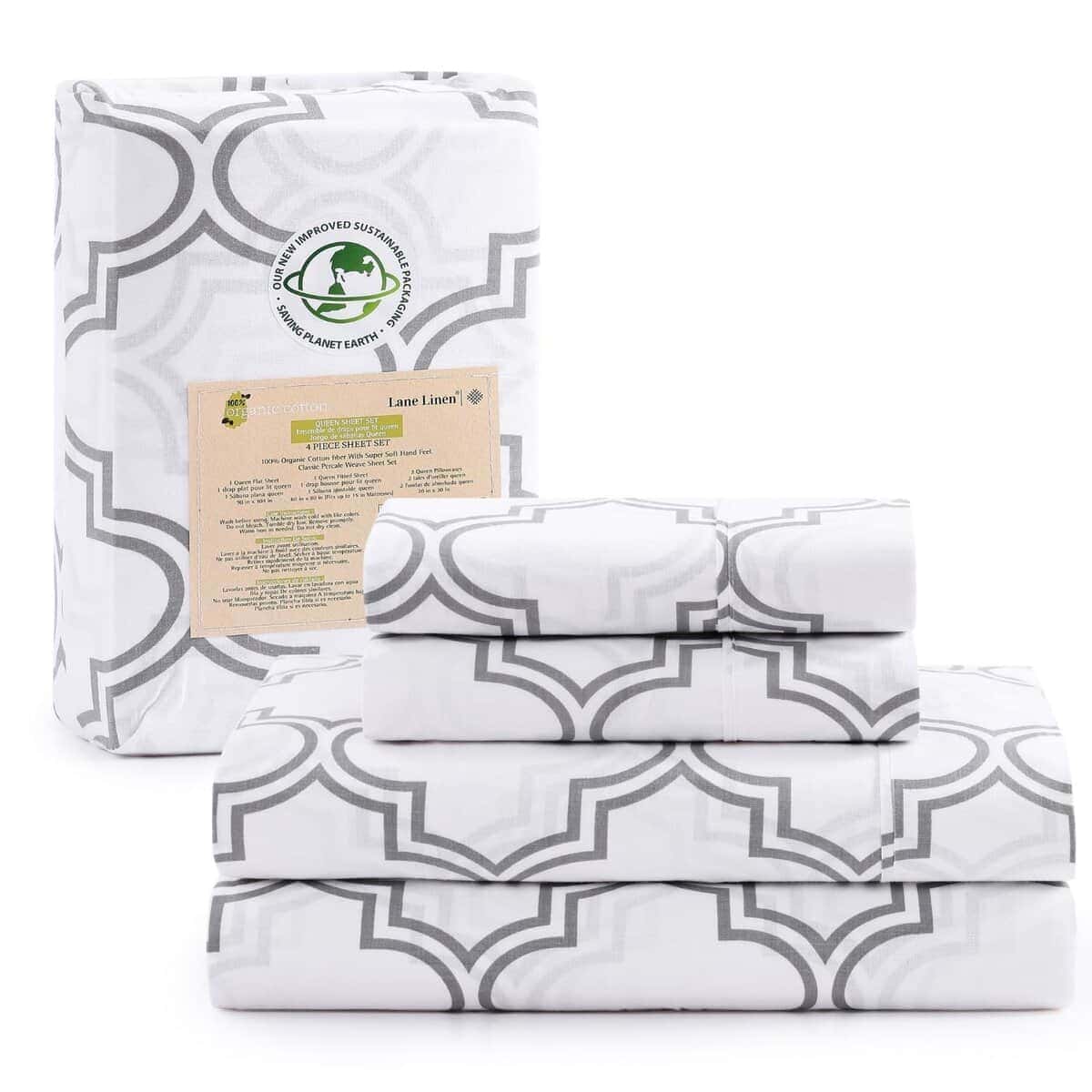 Juego de Ropa de Cama Lane Linen King Size - 4Pc 100%