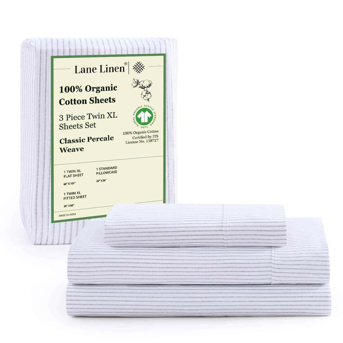 Juego de sábanas LANE LINEN 100% algodón orgánico Twin XL 3