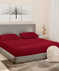 Juegos de Sábanas Split King para Cama -Borgoña