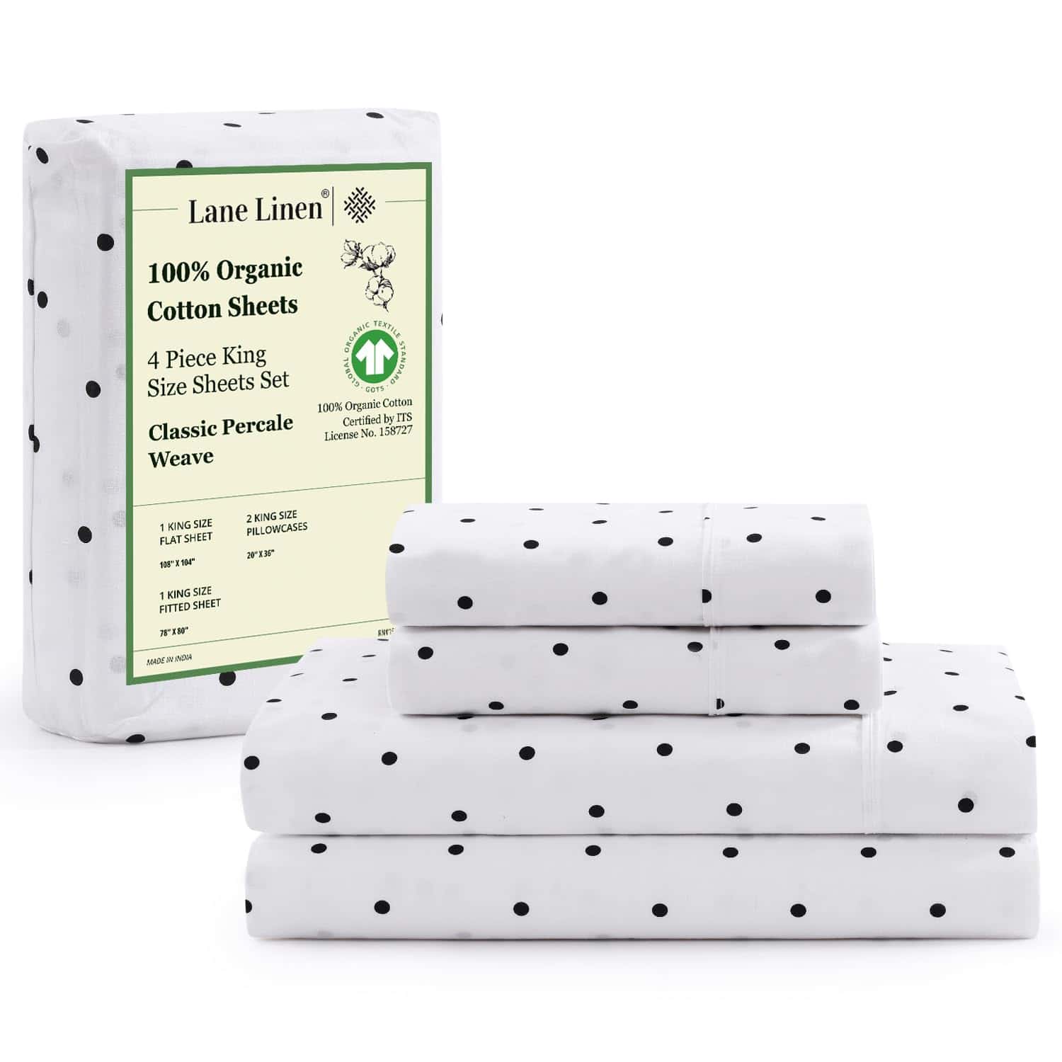 Juego de sábanas king LANE LINO - 4 Piezas 100% Algodón