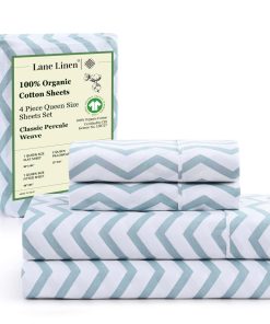 Juego de Sábanas de Algodón Orgánico 100% Lane -Espiga Azul
