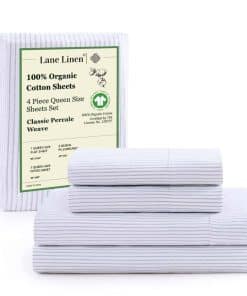 Juego de sábanas de algodón orgánico Lane Linen 100% Queen